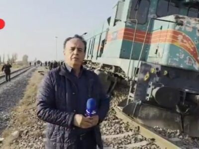 خارج شدن قطار از ریل در ایستگاه هشتگرد