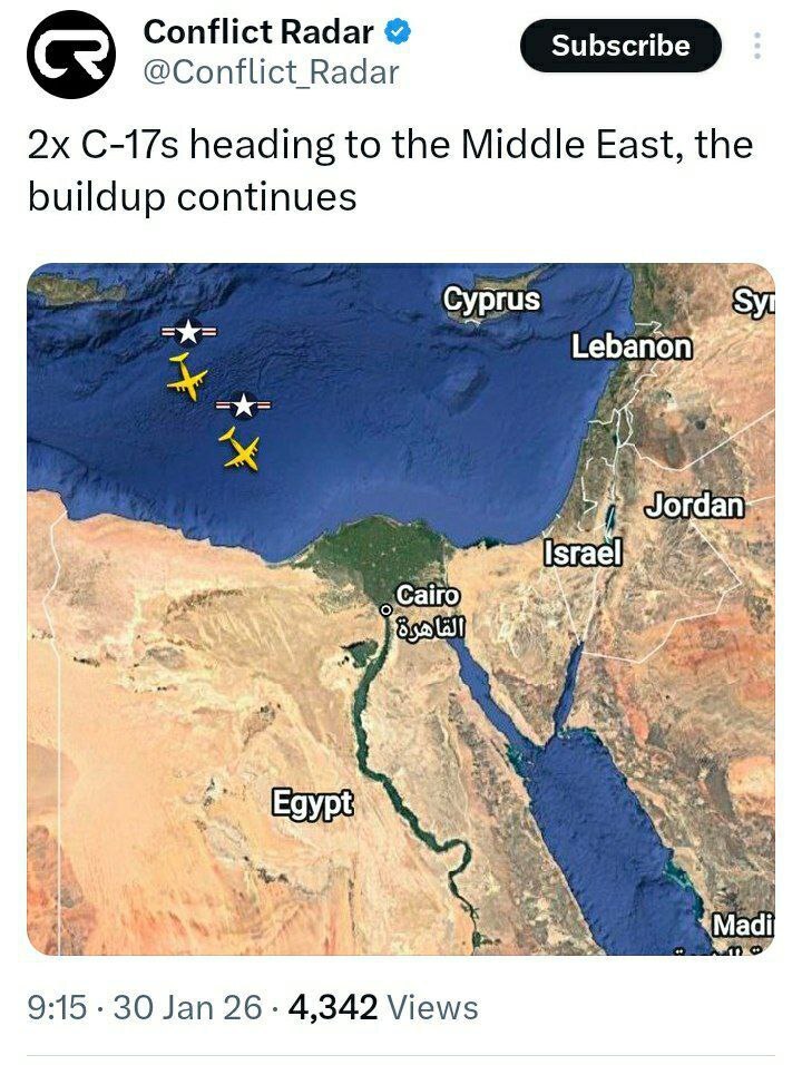 فوری/ پرواز مشکوک ۲ هواپیمای C-۱۷ آمریکا به سوی خاورمیانه فوری/ پرواز مشکوک ۲ هواپیمای C-۱۷ آمریکا به سوی خاورمیانه