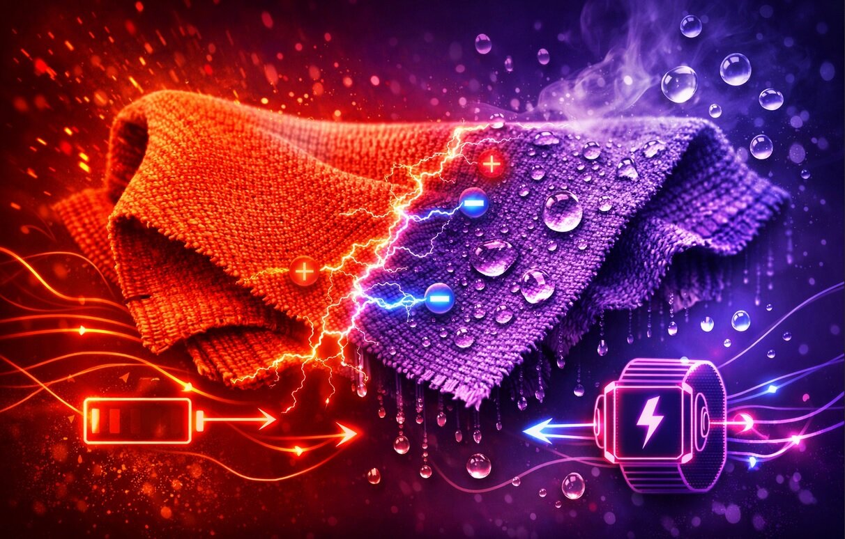 لباسی که از تعریق بدن برق تولید میکند لباسی که از عرق بدن انرژی تولید میکند