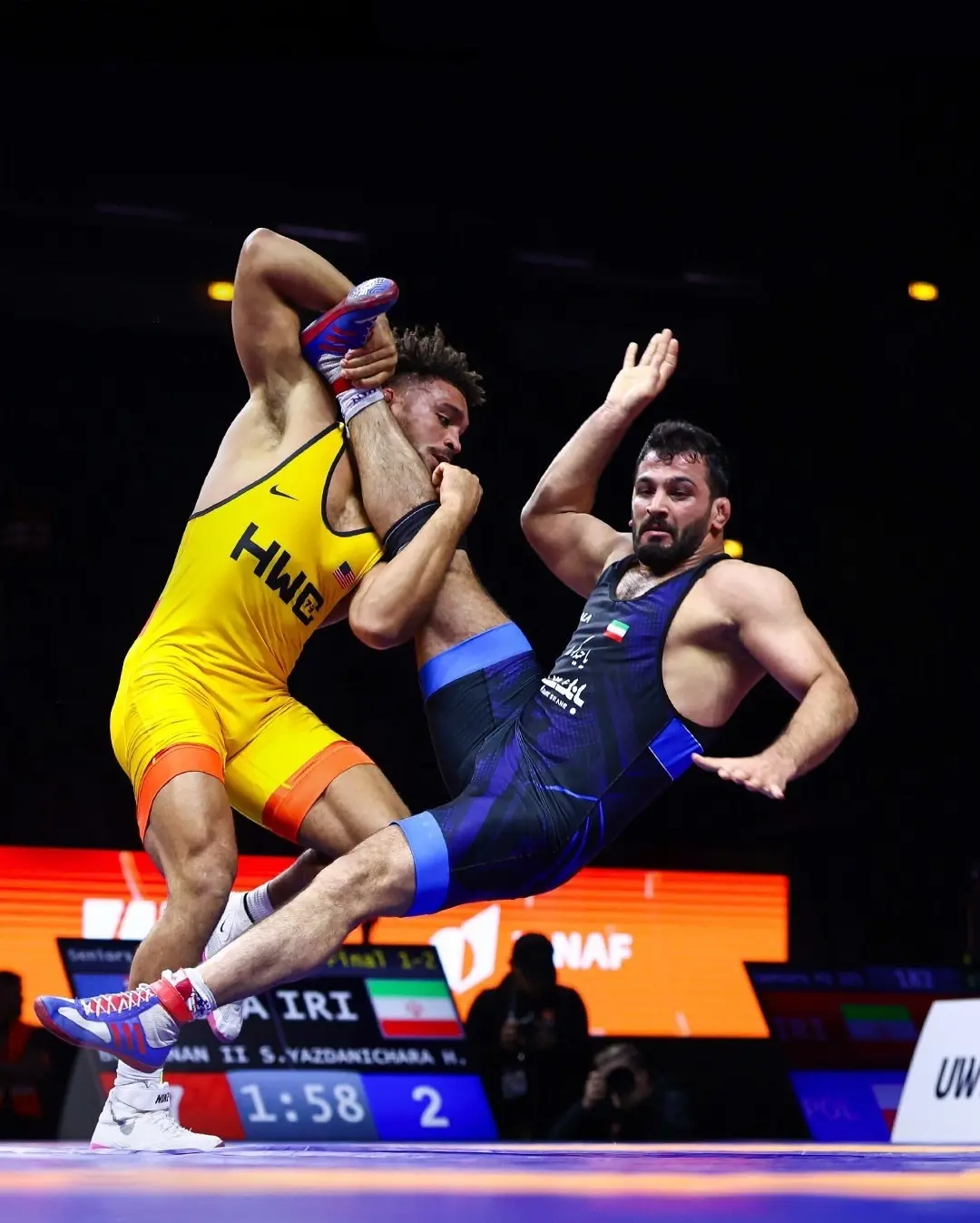 تصاویری عجیب از حسن یزدانی که سوژه اتحادیه جهانی کشتی شد