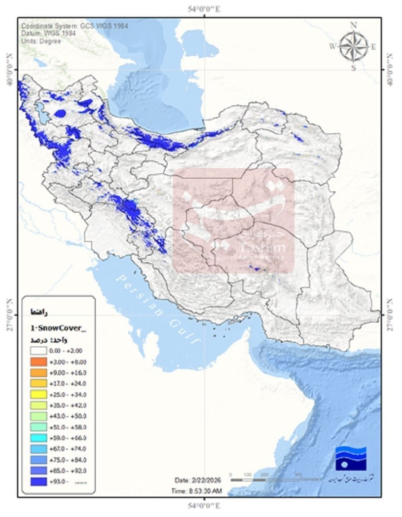 کاهش ۷۰ درصدی پوشش برفی ایران کاهش ۷۰ درصدی پوشش برفی ایران