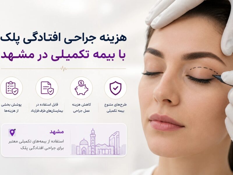 هزینه جراحی افتادگی پلک با بیمه تکمیلی در مشهد