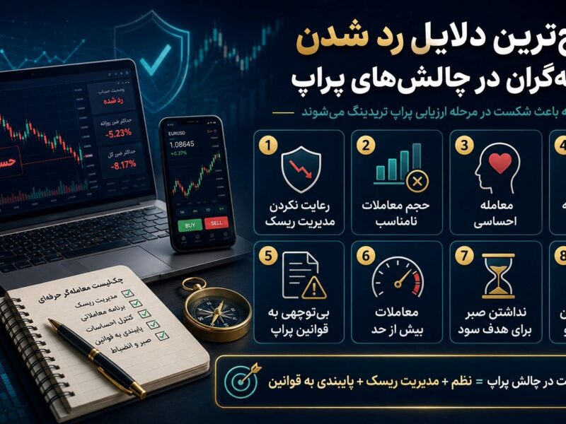 رایج‌ترین دلایل رد شدن معامله‌گران در چالش‌های پراپ
